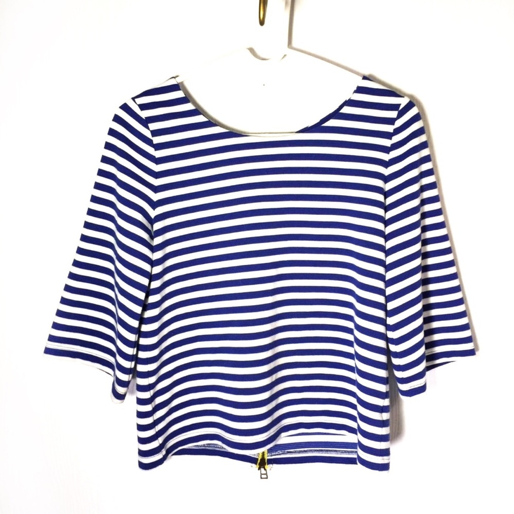 POST MARK ANTHROPOLOGIE blue & white striped top
